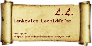 Lenkovics Leonidász névjegykártya